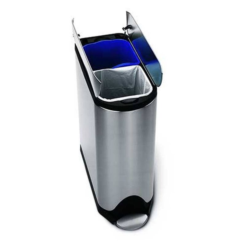 Foto van Simplehuman butterfly gft pedaalemmer 40 l - zilverkleurig