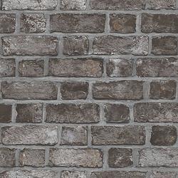 Foto van Homestyle behang brick wall zwart en grijs