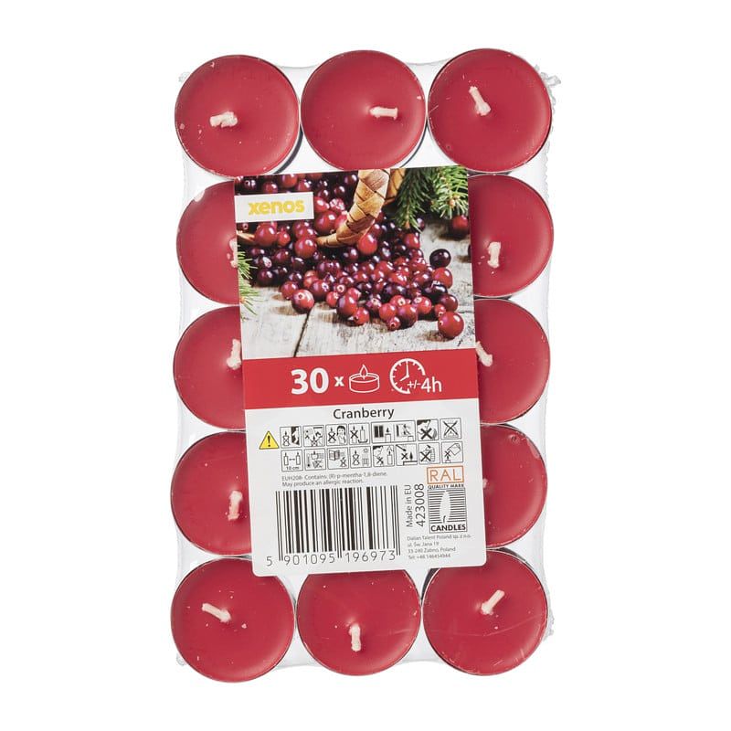 Foto van Geurtheelichten - cranberry - set van 30