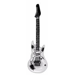 Foto van Opblaasbare gitaar wit 106 cm - opblaasfiguren