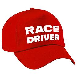 Foto van Carnaval verkleed pet race driver/auto coureur rood voor jongens en meisjes - verkleedhoofddeksels