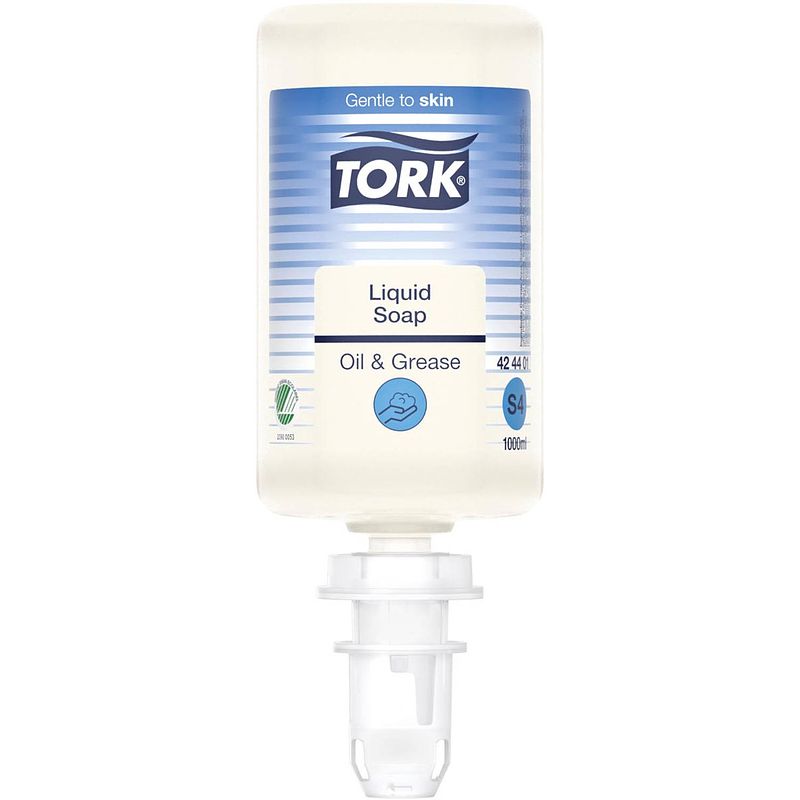 Foto van Tork vloeibare zeep oil & grease, s4 premium, flacon van 1 liter 6 stuks