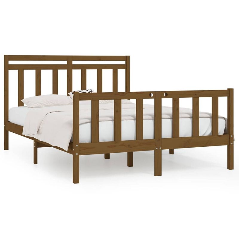 Foto van Vidaxl bedframe massief grenenhout honingbruin 120x200 cm