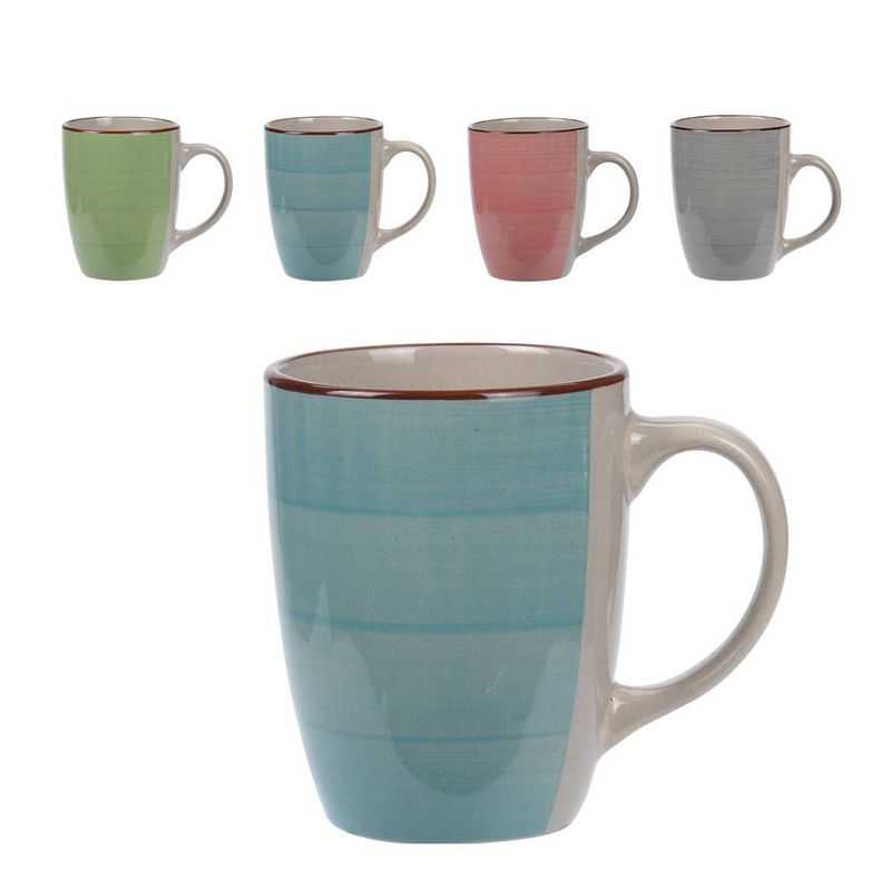Foto van Set van 4x stuks luxe gekleurde stoneware bekers/koffiekopjes 270 ml - bekers
