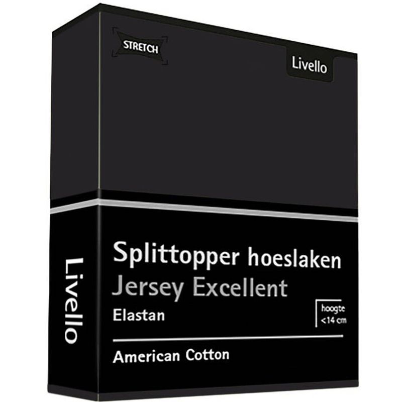 Foto van Livello hoeslaken splittopper jersey excellent - 180 x 200