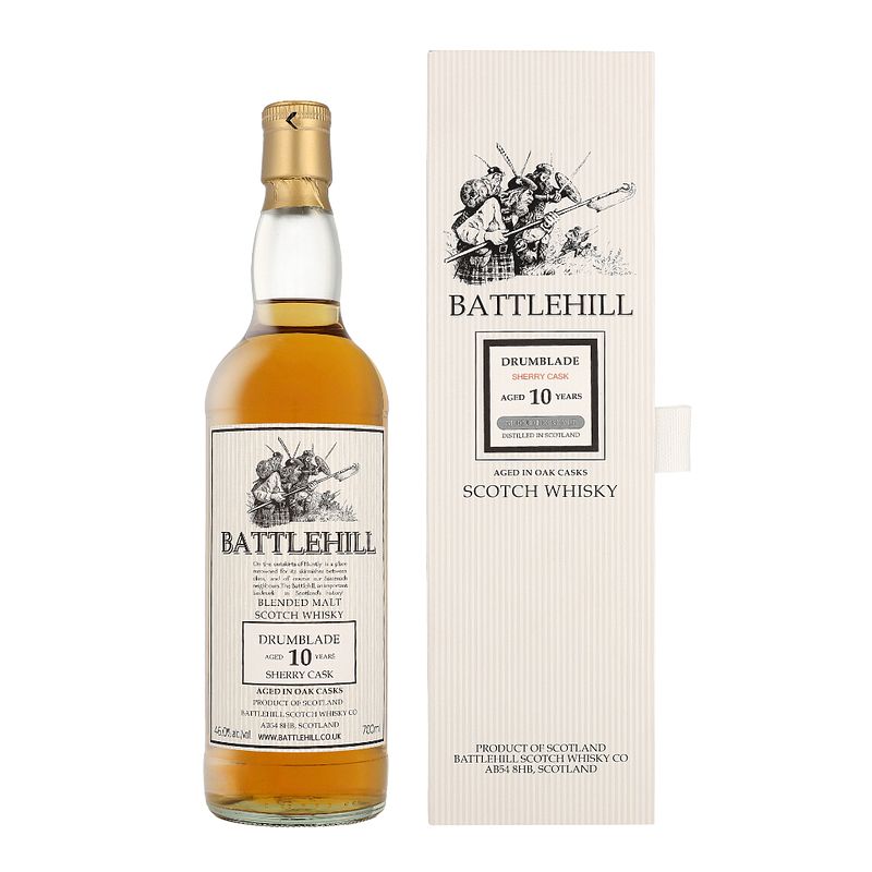 Foto van Battlehill drumblade 10 years 70cl whisky + giftbox