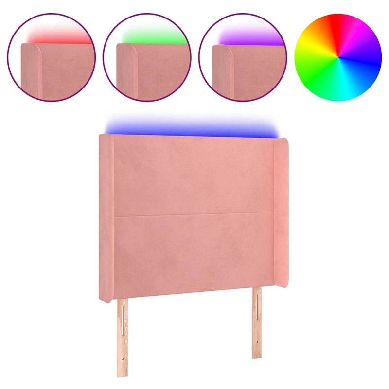 Foto van The living store led-hoofdbord-103x16x118/128 cm-roze