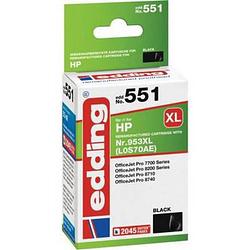 Foto van Edding cartridge vervangt hp 953xl (l0s70ae) compatibel single zwart edd-551 18-551