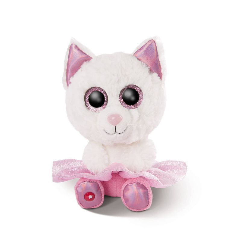 Foto van Nici knuffel glubschis kat junior 15 cm pluche wit/roze