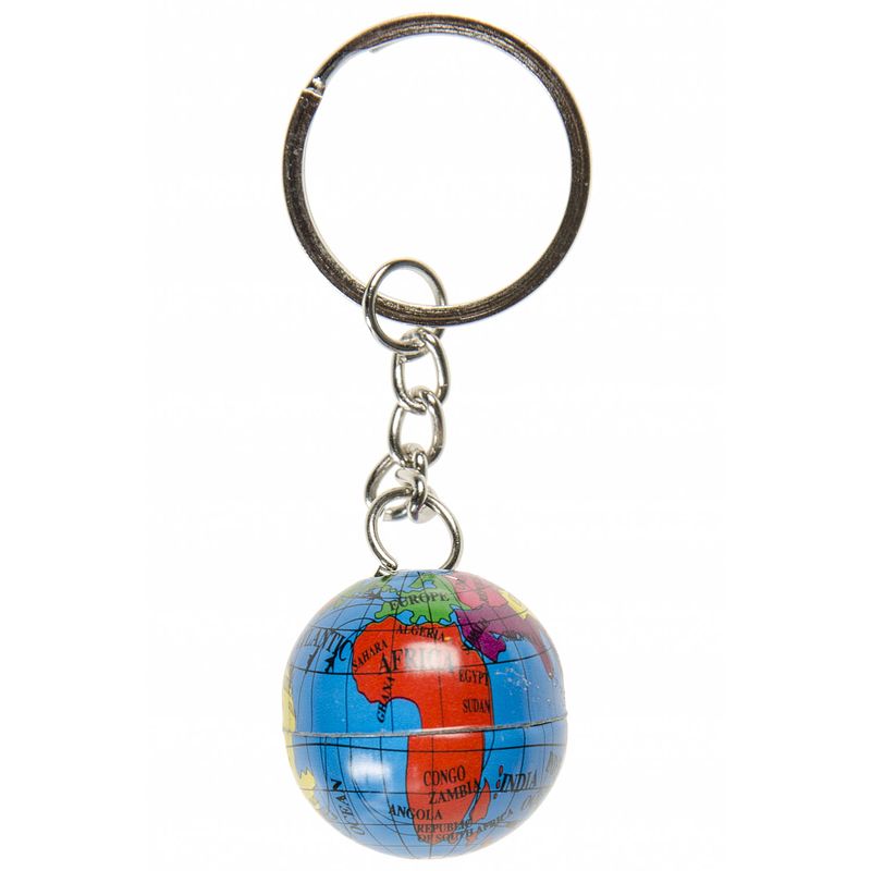 Foto van Lg-imports sleutelhanger wereldbol 2,5 cm blauw