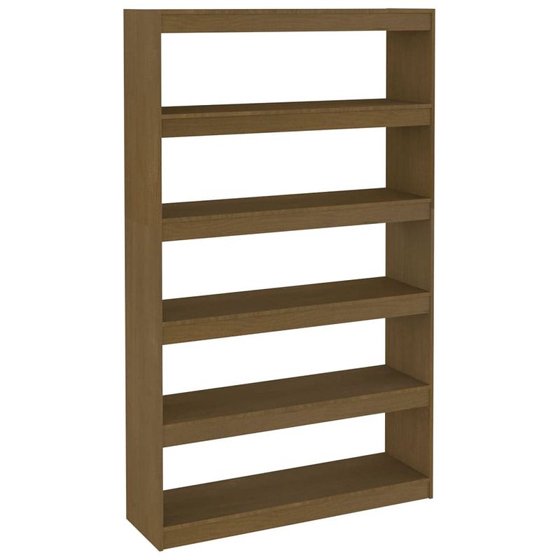 Foto van The living store houten kast - boekenkast/kamerscherm - 100 x 30 x 167.5 - honingbruin