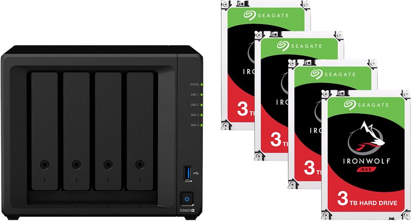 Foto van Synology ds920+ + 12tb (4x3tb)