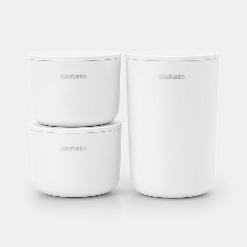 Foto van Brabantia renew opbergpotjes, set van 3 - white