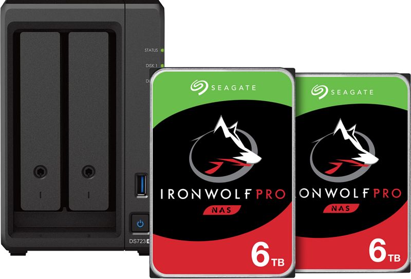 Foto van Synology ds723+ + seagate ironwolf 12tb pro (2x6tb)