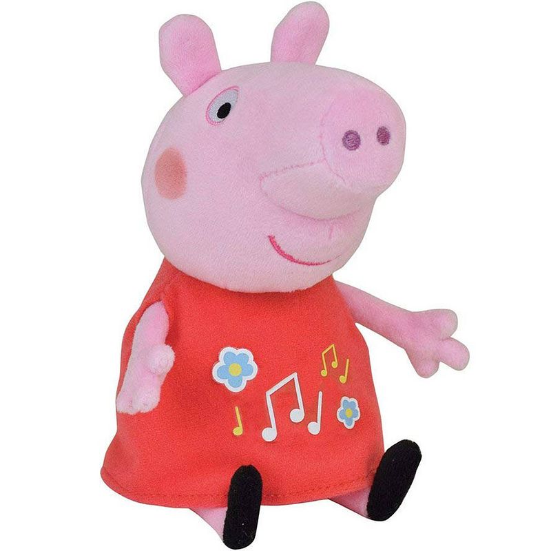 Foto van Peppa pig knuffel met muzikale buik - 17 cm - roze