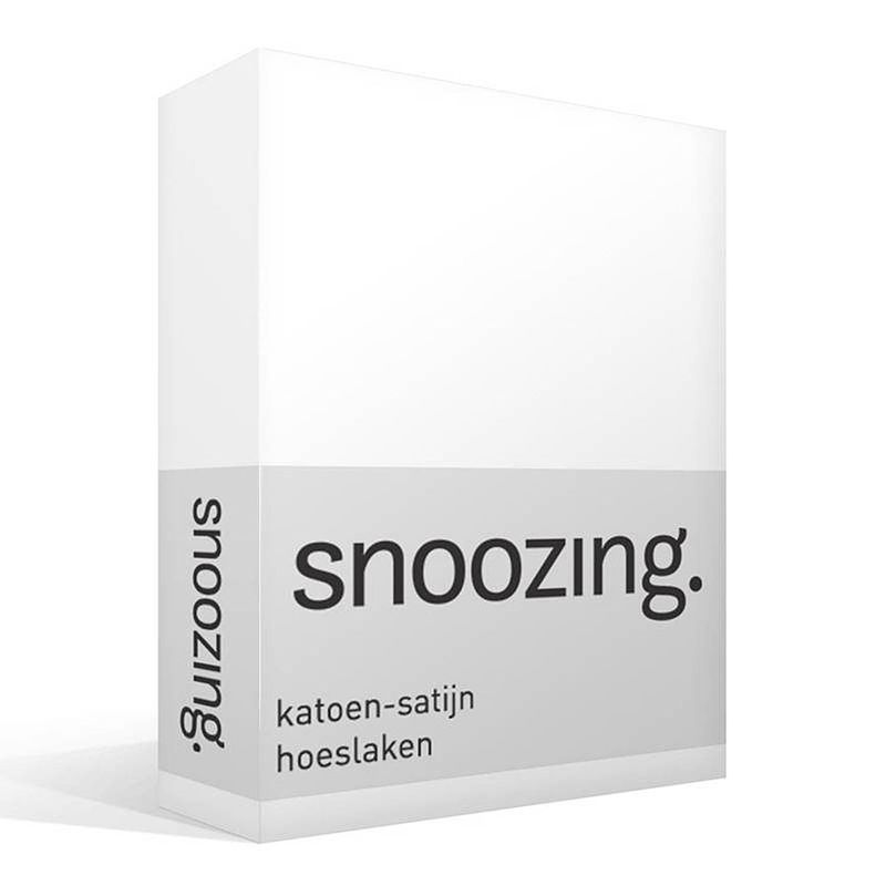 Foto van Snoozing - katoen-satijn - hoeslaken - 200x220 - wit