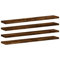 Foto van Vidaxl wandschappen 4 st 60x10x1,5 cm bewerkt hout gerookt eikenkleur