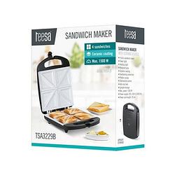 Foto van Teesa tsa3229b tosti-ijzer voor 4 tosti's, sandwich grill zwart