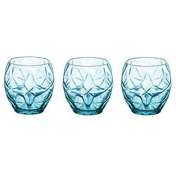 Foto van Bormioli glazen oriente blauw 400 ml - 3 stuks
