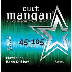 Foto van Curt mangan flatwound 45-105 light set snarenset voor elektrische basgitaar