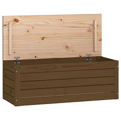 Foto van The living store houten opbergdoos - 89 x 36.5 x 33 cm - massief grenenhout