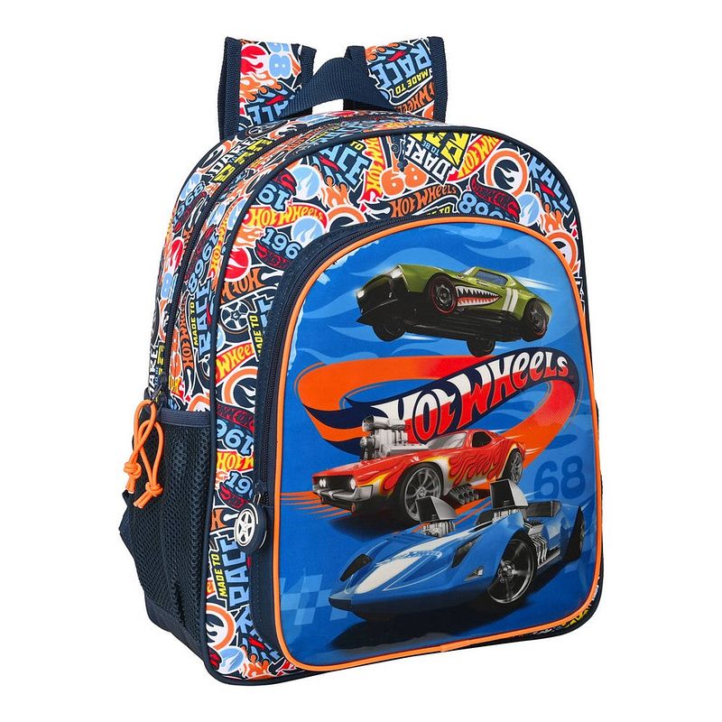 Foto van Schoolrugzak hot wheels challenge multicolour marineblauw (32 x 38 x 12 cm)