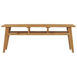 Foto van The living store tv-meubel koloniale stijl - 120 x 35 x 45 cm - massief teakhout - 3 schappen