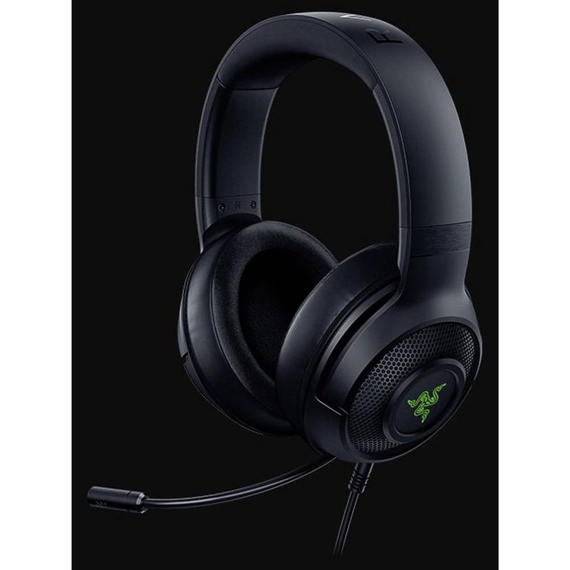 Foto van Razer kraken v3 x over ear headset kabel gamen 7.1 surround zwart microfoon uitschakelbaar (mute), volumeregeling