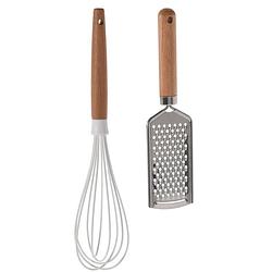 Foto van Excellent houseware 2-delige keukengerei set - garde van 30 cm/handrasp 22 cm - keuken gardes