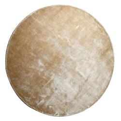 Foto van Ptmd flavia taupe viscose handwoven carpet round l