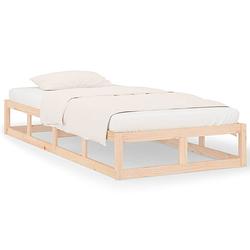 Foto van The living store houten bedframe - modern - eenpersoonsbed - 90 x 200 cm - massief grenenhout