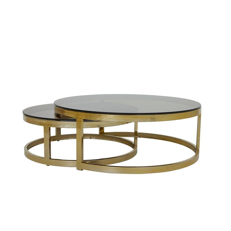 Foto van Light & living - salontafel milagro set van 2 - 100.5x100.5x36.5cm - goud