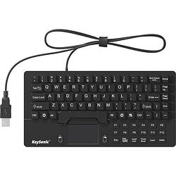 Foto van Keysonic ksk-5031 in (uk) toetsenbord usb qwerty, uk-engels zwart siliconemembraan, waterdicht (ipx7), geïntegreerd touchpad, muisknoppen