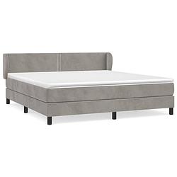 Foto van The living store boxspringbed - zacht fluweel - 180x200x78/88 cm - ken- pocketvering matras