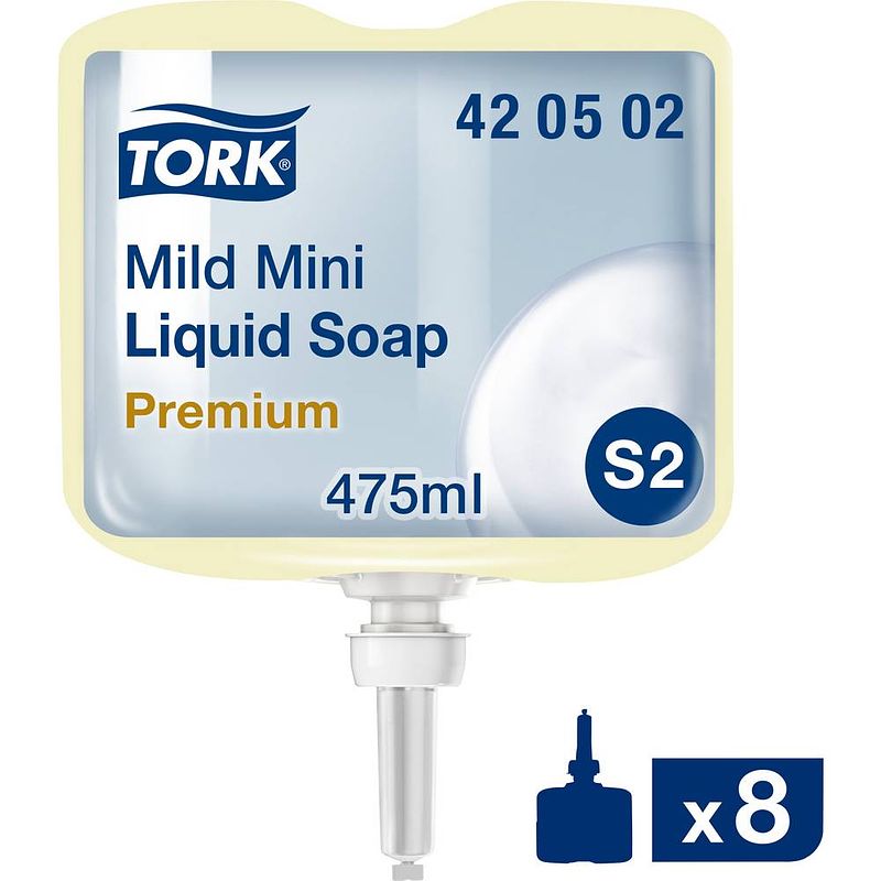 Foto van Tork mild mini 420502 vloeibare zeep 475 ml 8 stuk(s)