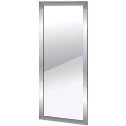 Foto van Wandspiegel rechthoekig met metalen frame zilver 30 x 60 cm - spiegels