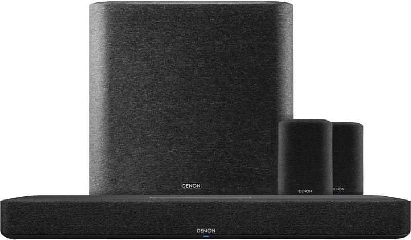 Foto van Denon home soundbar 550 + denon home 150 duo pack zwart + denon home subwoofer