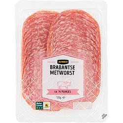 Foto van 2 voor € 4,50 | jumbo brabantse metworst 120g aanbieding bij jumbo