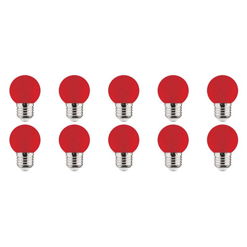 Foto van Led lamp 10 pack - romba - rood gekleurd - e27 fitting - 1w