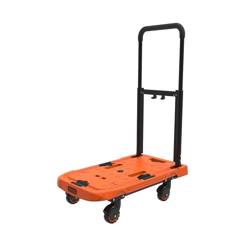 Foto van Black+decker opvouwbare transportwagen - plateauwagen - max. 90 kg - 61,4 x 37x3 x 89,4 cm - oranje