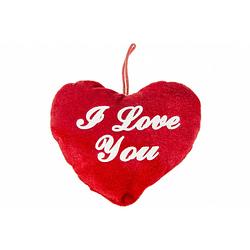 Foto van Lg-imports knuffel hart i love you 14 cm rood