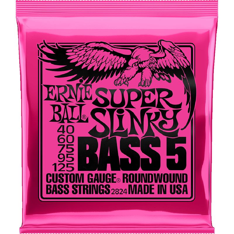 Foto van Ernie ball 2824 super slinky bass 5 bassnarenset