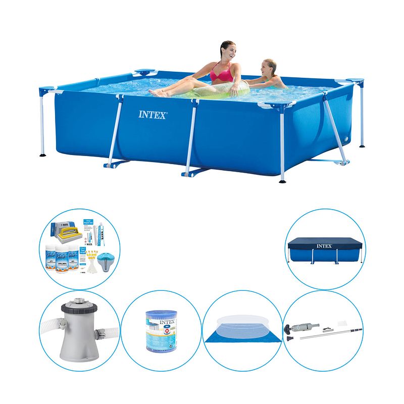 Foto van Intex frame pool rechthoekig 220x150x60 cm - zwembad inclusief accessoires