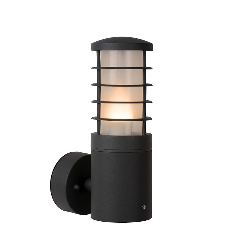 Foto van Lucide solid - wandlamp buiten - ø 9 cm - ip54 - zwart