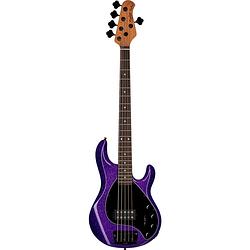 Foto van Sterling by music man stingray ray35 purple sparkle 5-snarige elektrische basgitaar met deluxe gigbag