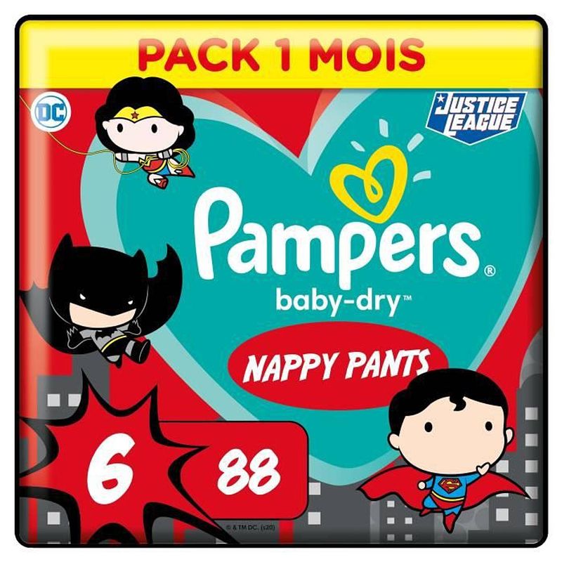 Foto van Pampers baby-dry broek maat 6 - 88 slipjes - 1 maandverpakking