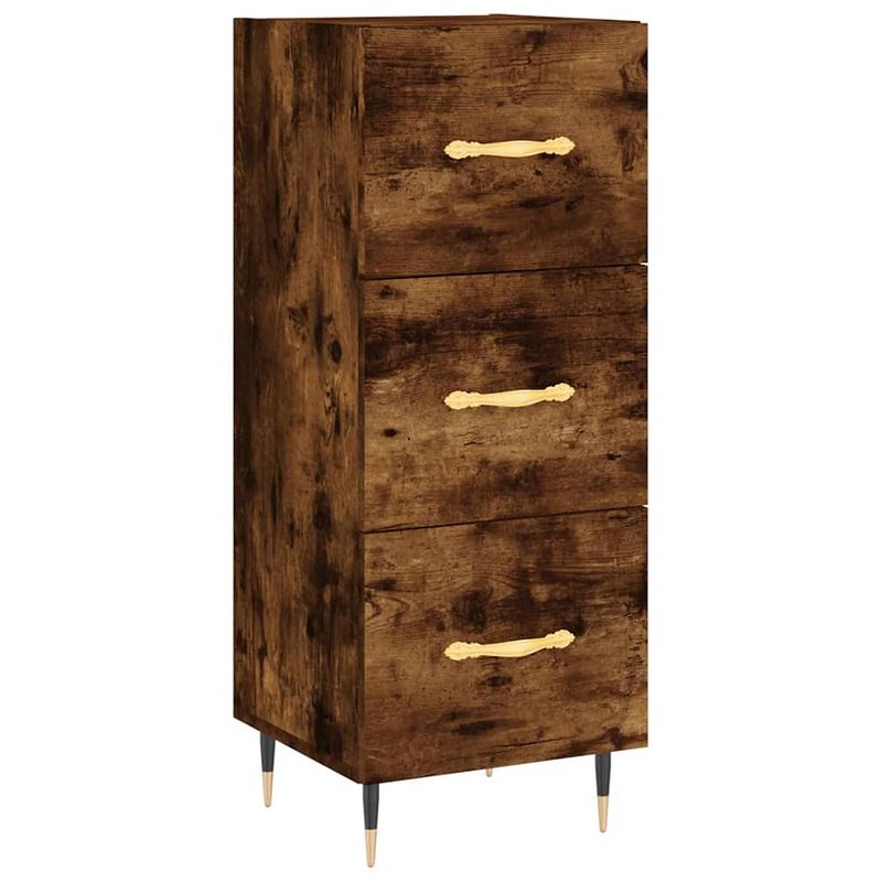 Foto van Vidaxl dressoir 34,5x34x90 cm bewerkt hout gerookt eiken