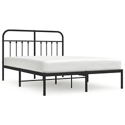 Foto van Vidaxl bedframe met hoofdbord metaal zwart 140x200 cm