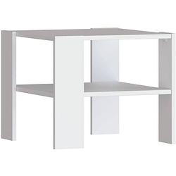Foto van Pilvi salontafel 2 dienbladen - eigentijdse stijl - melaminedeeltjes - wit decor - l 55 x d 55 x h 45 cm