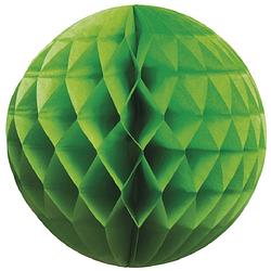 Foto van 3 groene papieren kerstballen 10 cm - feestdecoratievoorwerp